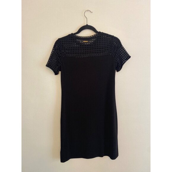 Michael Kors Black Dress With Eyelet Details & Short Sleeves Size XS - Picture 2 of 6